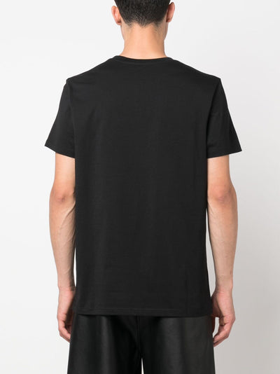 Balmain – Schwarzes T-Shirt mit kleinem Logo-Flockdruck 