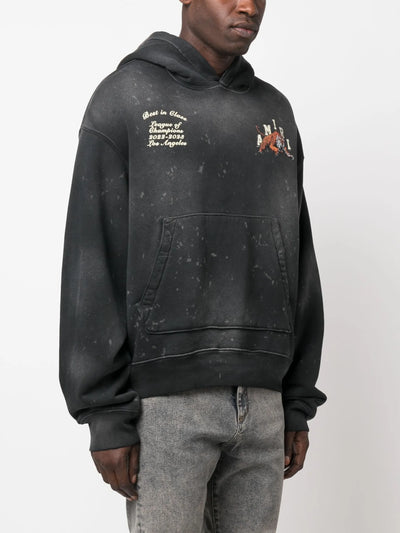 Amiri – Varsity Tiger Vintage – Verwaschener Kapuzenpullover in Schwarz 