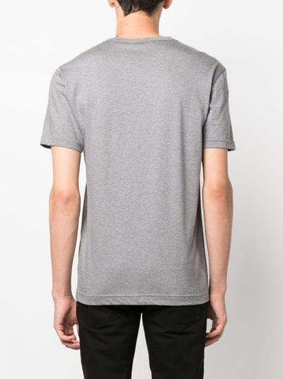 Dolce &amp; Gabbana – Graues T-Shirt mit silberner Plakette