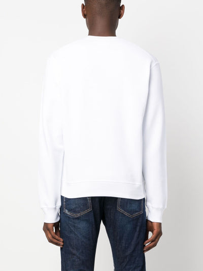 Dsquared2 DSQ2 – Weißes Sweatshirt mit Regenbogen-Applikation und Logo