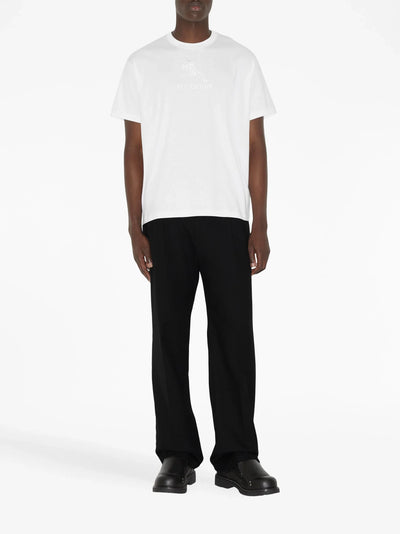 Burberry – Weißes T-Shirt mit EKD-Logostickerei