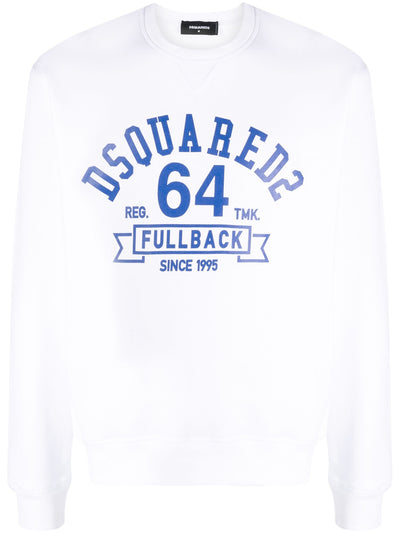 Dsquared2 – FullBack 64 – Weißes Sweatshirt mit Logo-Aufdruck