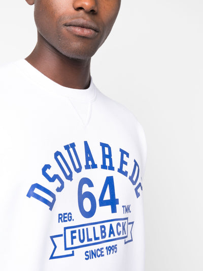 Dsquared2 – FullBack 64 – Weißes Sweatshirt mit Logo-Aufdruck