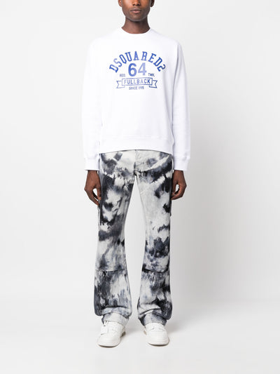 Dsquared2 – FullBack 64 – Weißes Sweatshirt mit Logo-Aufdruck