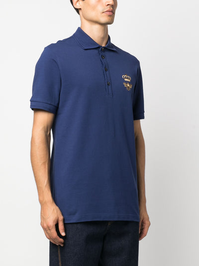 Dolce &amp; Gabbana besticktes Piqué-Polo in Marineblau