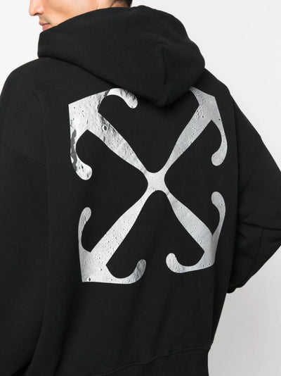 Off-White – Lunar Arrow – Skate-Kapuzenpullover in Schwarz