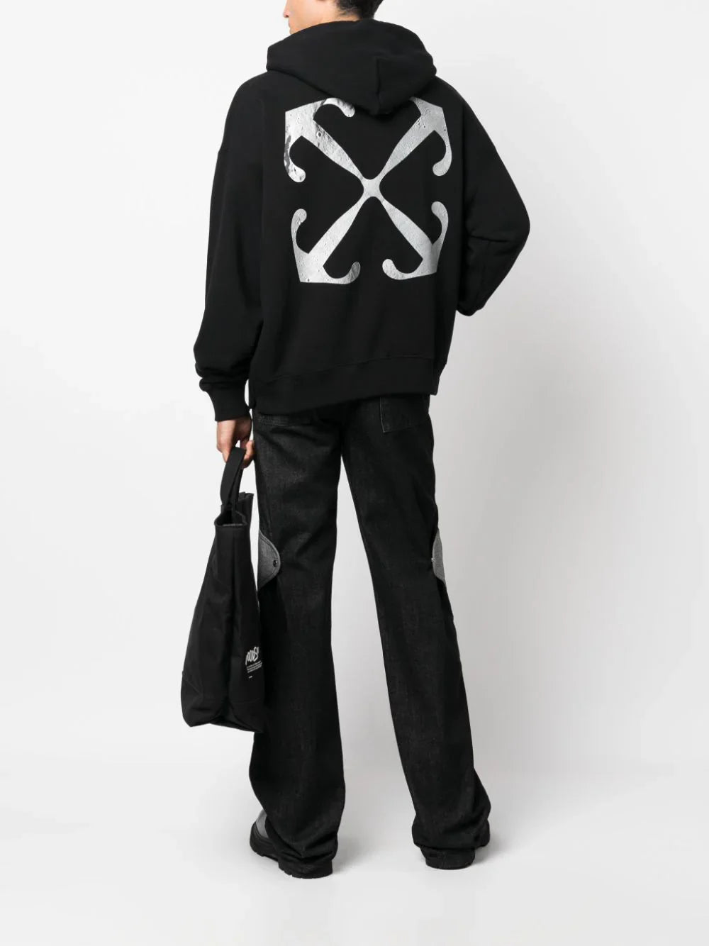 Off-White – Lunar Arrow – Skate-Kapuzenpullover in Schwarz