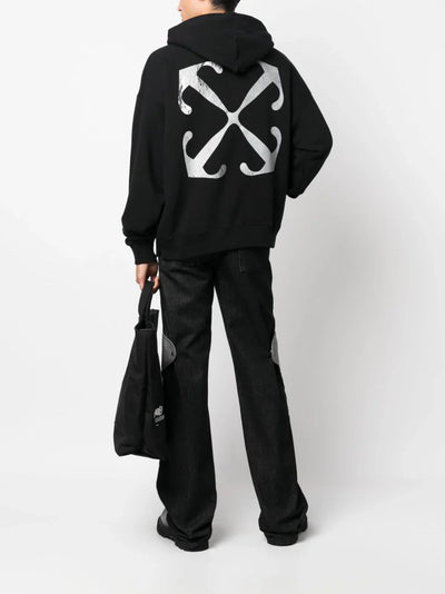 Off-White – Lunar Arrow – Skate-Kapuzenpullover in Schwarz