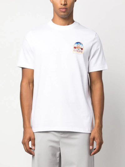 Casablanca Vue De L'Arche bedrucktes T-Shirt in Weiß 