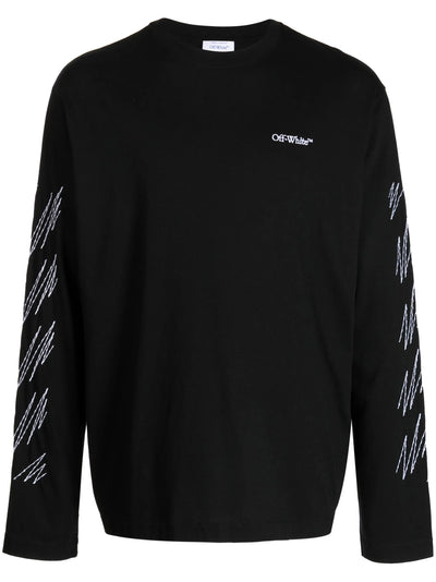 Off-White Stitch Diags Langarmshirt in Schwarz
