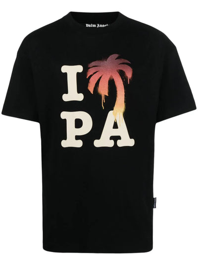Palm Angels – Schwarzes T-Shirt mit „I Love PA“-Logoaufdruck