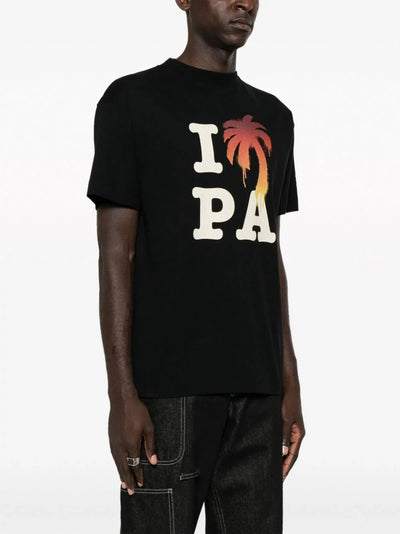Palm Angels – Schwarzes T-Shirt mit „I Love PA“-Logoaufdruck