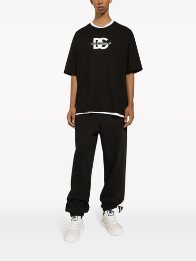 Dolce &amp; Gabbana – T-Shirt mit DG-Print in Schwarz