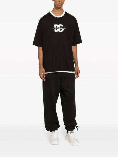 Dolce &amp; Gabbana – T-Shirt mit DG-Print in Schwarz