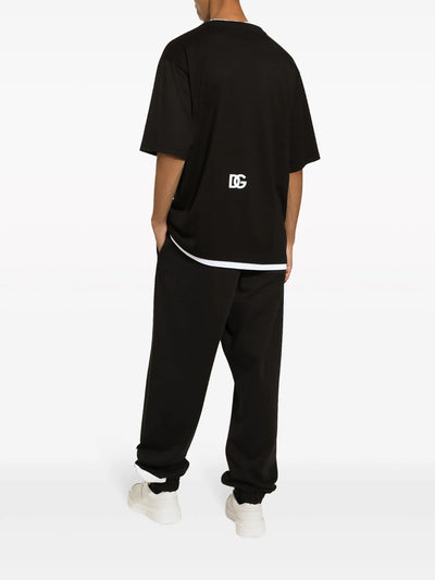 Dolce &amp; Gabbana – T-Shirt mit DG-Print in Schwarz