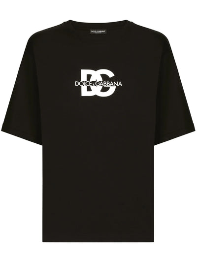 Dolce &amp; Gabbana – T-Shirt mit DG-Print in Schwarz