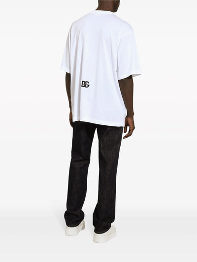 Dolce &amp; Gabbana – T-Shirt mit DG-Print in Weiß