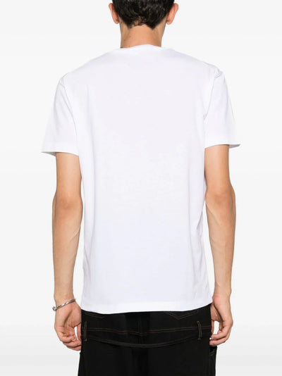 Dsquared2 – Weißes Baumwoll-T-Shirt mit Icon Blur Cool Yellow-Logo
