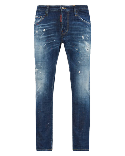 Dsquared2 – DSQ2 – Zerrissene Skaterjeans mit Patch in Blau