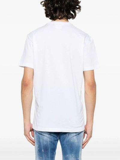 Dsquared2 – Weißes Baumwoll-T-Shirt mit Icon Blur Cool Green-Logo