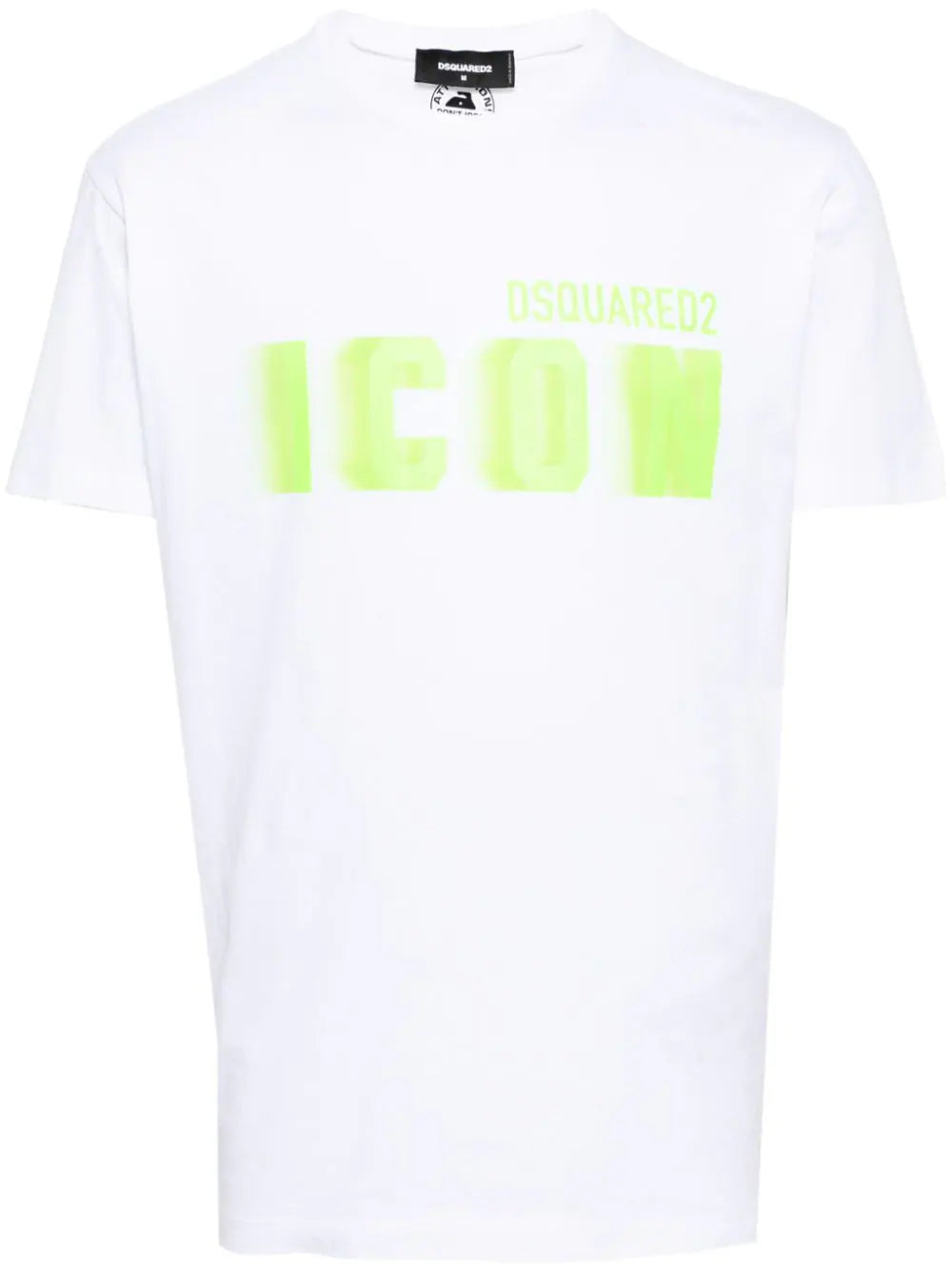 Dsquared2 – Weißes Baumwoll-T-Shirt mit Icon Blur Cool Green-Logo