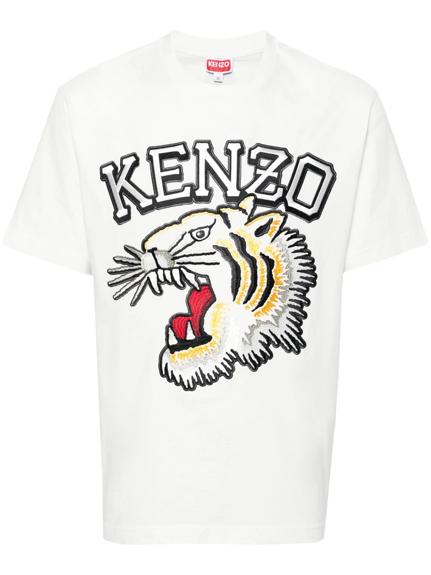 Kenzo – Klassisches Tiger-Varsity-T-Shirt in Weiß
