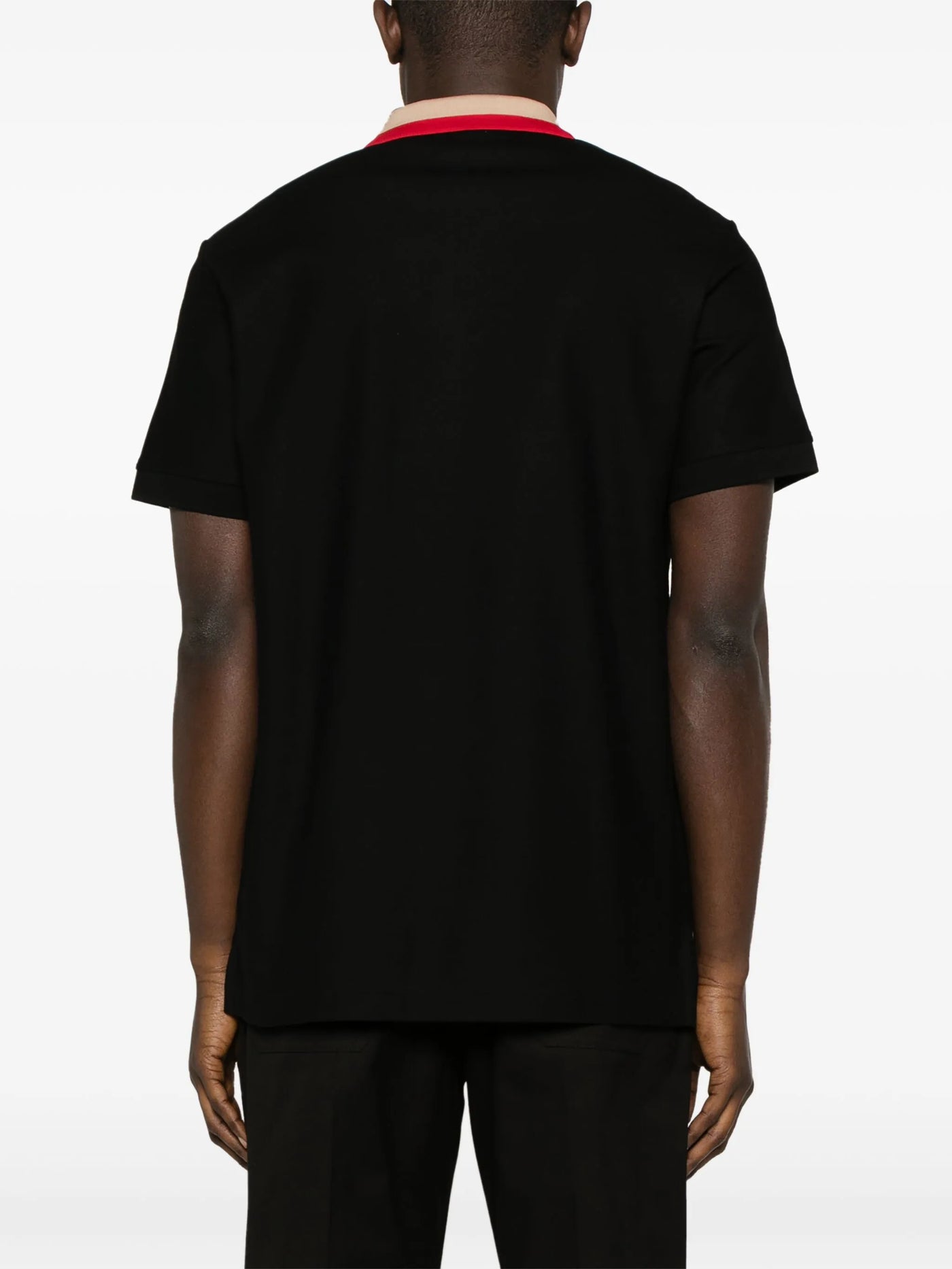 Burberry – Poloshirt mit Kontrastkragen in Schwarz
