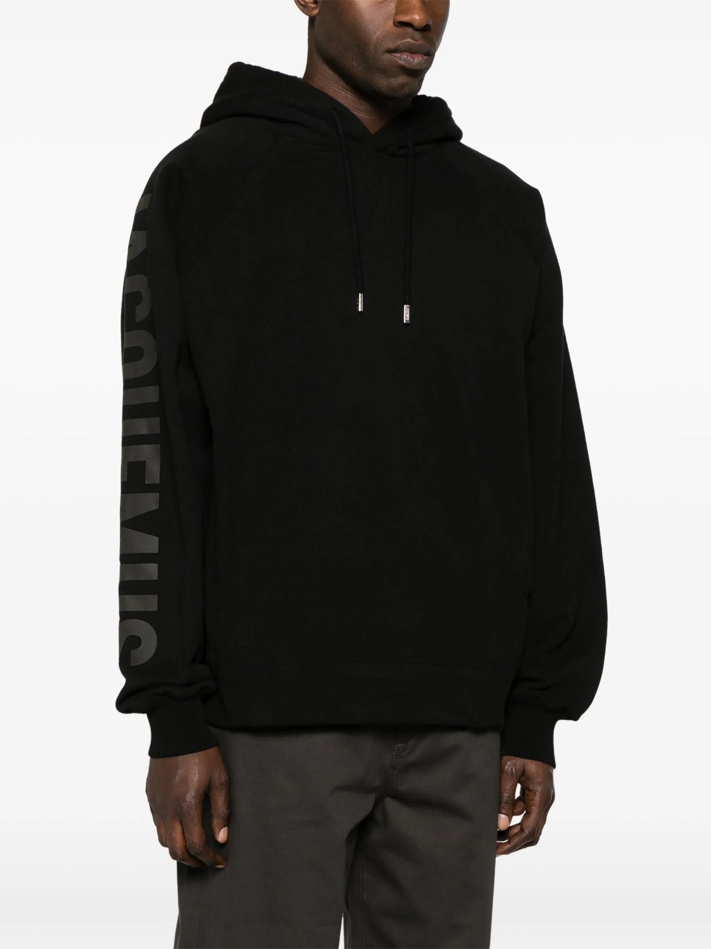 Jacquemus Le Hoodie Typo Baumwolle Schwarz