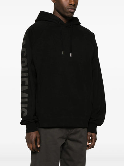 Jacquemus Le Hoodie Typo Baumwolle Schwarz