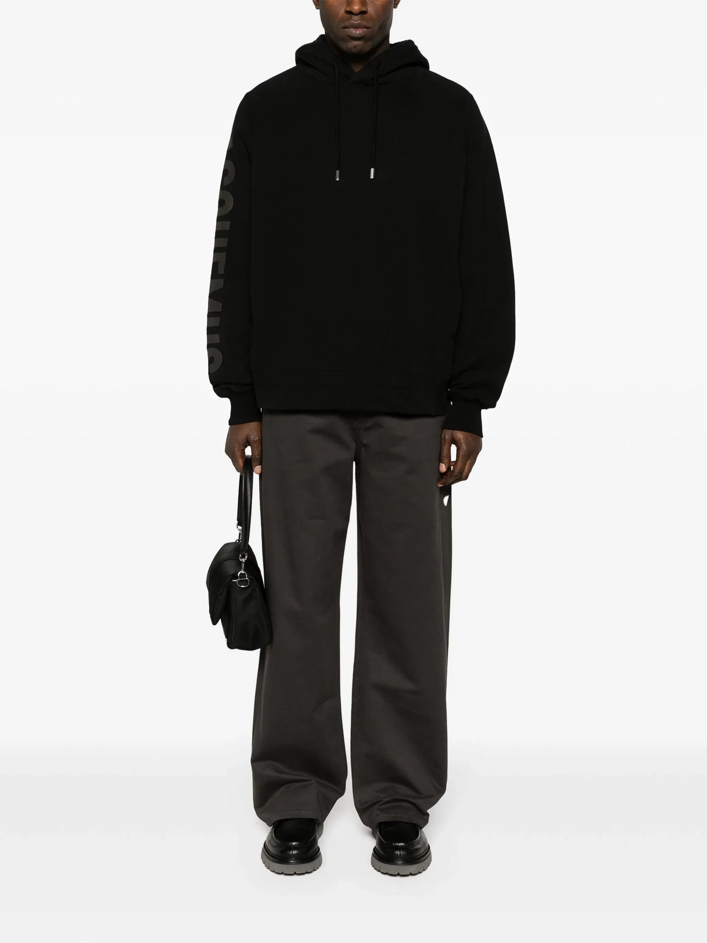 Jacquemus Le Hoodie Typo Baumwolle Schwarz