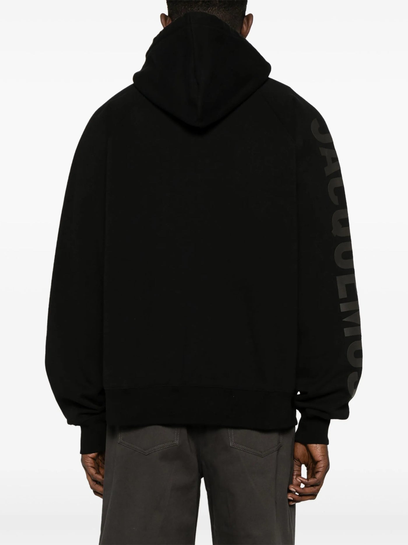 Jacquemus Le Hoodie Typo Baumwolle Schwarz