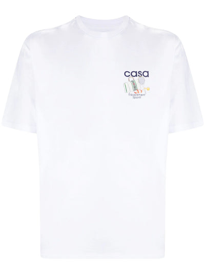 Casablanca Equipment – ​​Sportives Baumwoll-T-Shirt in Weiß