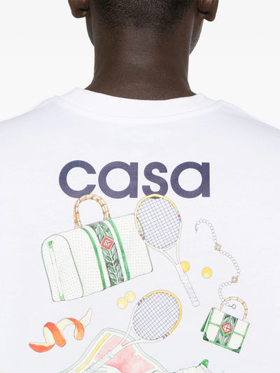 Casablanca Equipment – ​​Sportives Baumwoll-T-Shirt in Weiß