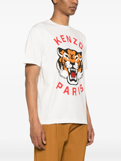 Kenzo – Weißes T-Shirt mit „Lucky Tiger“-Print