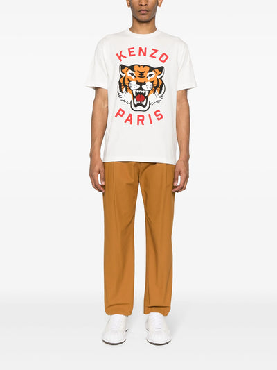 Kenzo – Weißes T-Shirt mit „Lucky Tiger“-Print