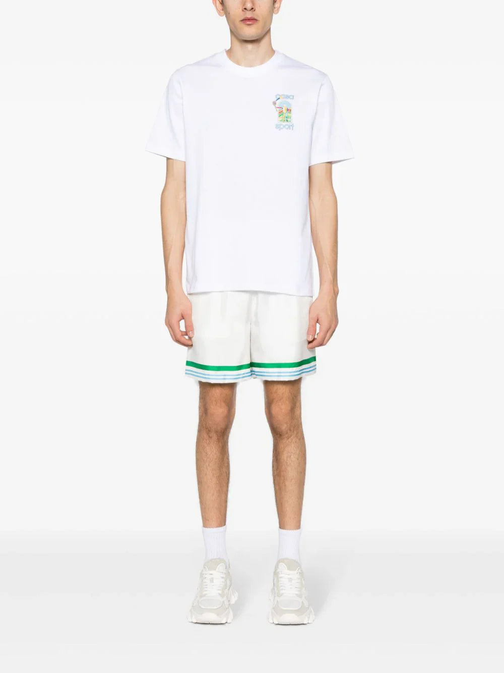 Casablanca – T-Shirt „Le Jeu Colore“ in Weiß mit Print