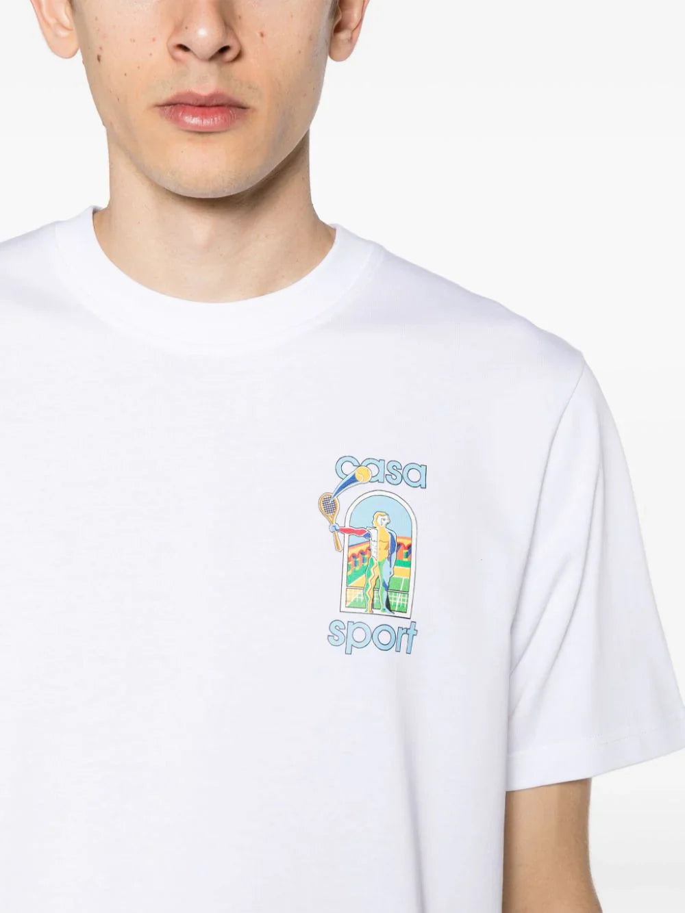Casablanca – T-Shirt „Le Jeu Colore“ in Weiß mit Print