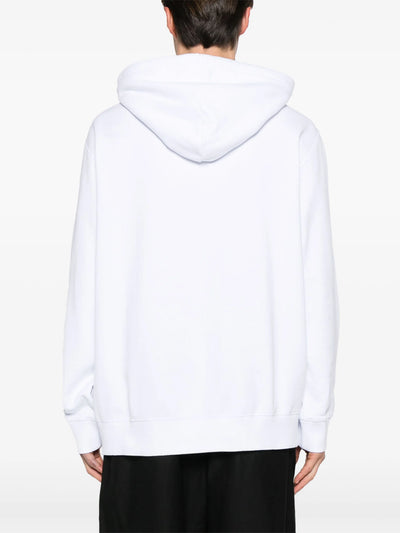 Lanvin Paris – Locker geschnittener Kapuzenpullover mit Logo in Weiß