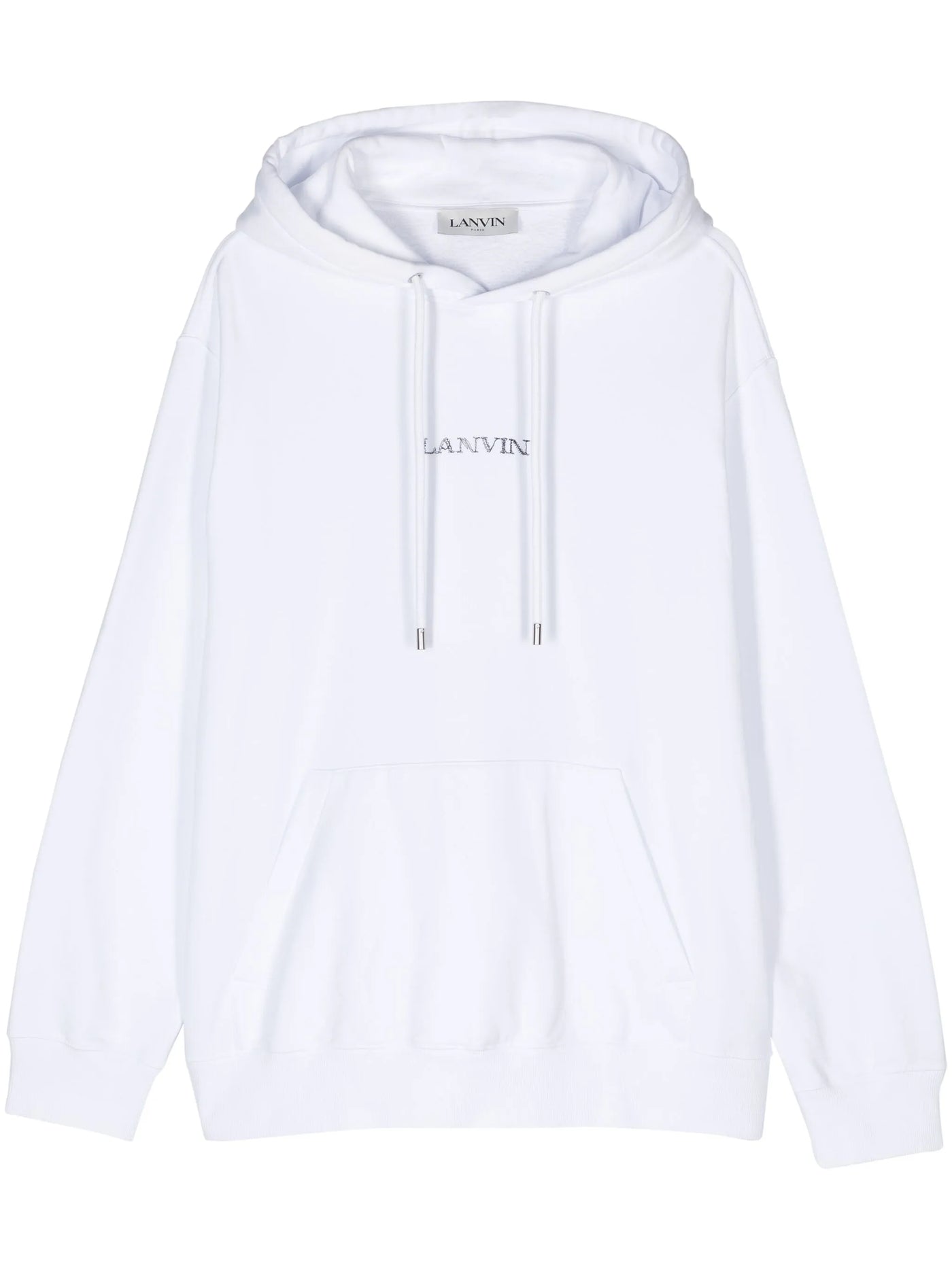 Lanvin Paris – Locker geschnittener Kapuzenpullover mit Logo in Weiß