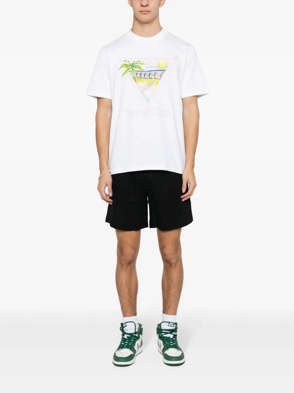 Casablanca Tennis Club – Weißes T-Shirt mit Icon-Print