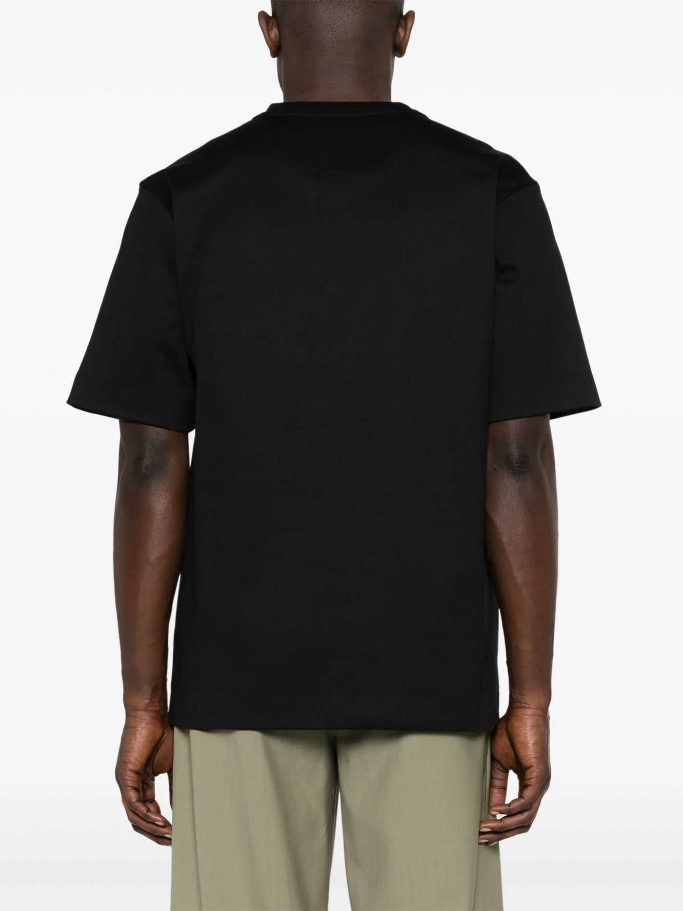 Fendi – Made in Fendi – Schwarzes T-Shirt mit Logostickerei