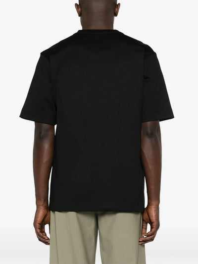 Fendi – Made in Fendi – Schwarzes T-Shirt mit Logostickerei