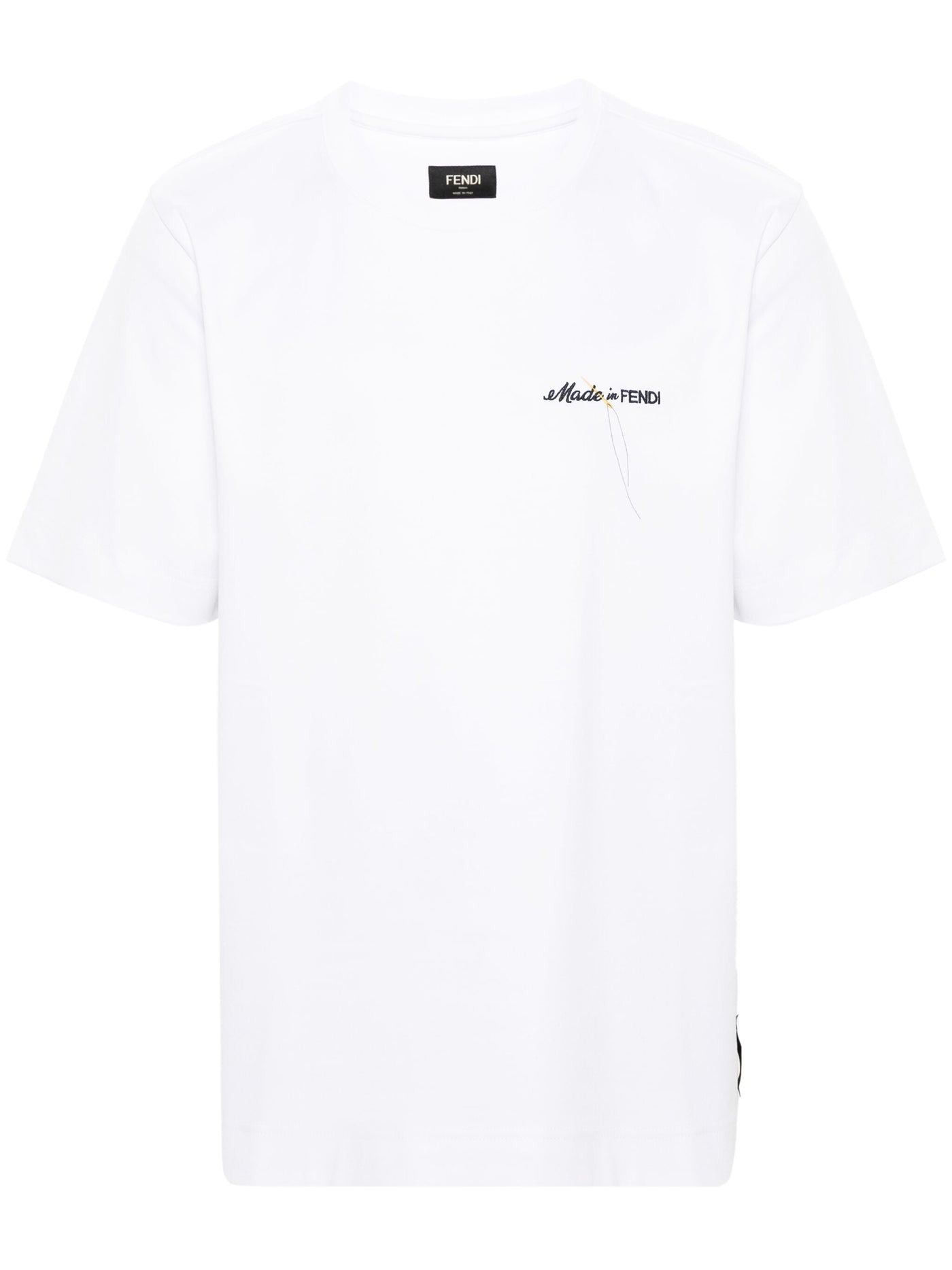 Fendi – Made in Fendi – Besticktes T-Shirt in Weiß
