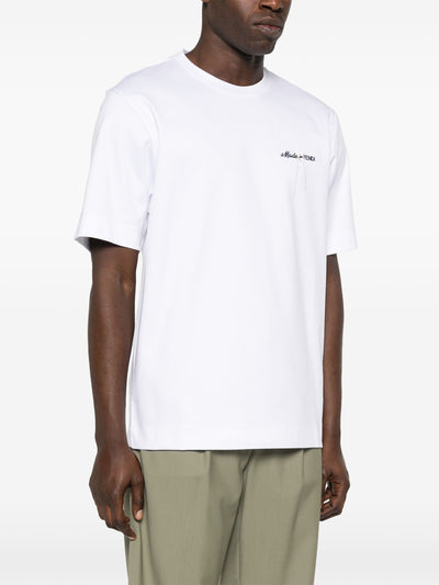 Fendi – Made in Fendi – Besticktes T-Shirt in Weiß