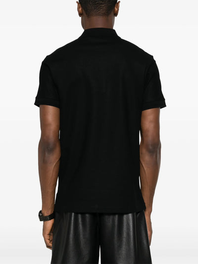 Burberry – Schwarzes Poloshirt mit Circle-TB-Logostickerei
