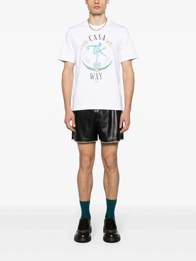 Casablanca – Weißes T-Shirt mit Marmor-Print