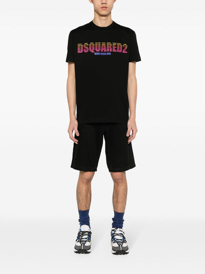 Dsquared2 – Schwarzes T-Shirt mit „Made with Love“-Print