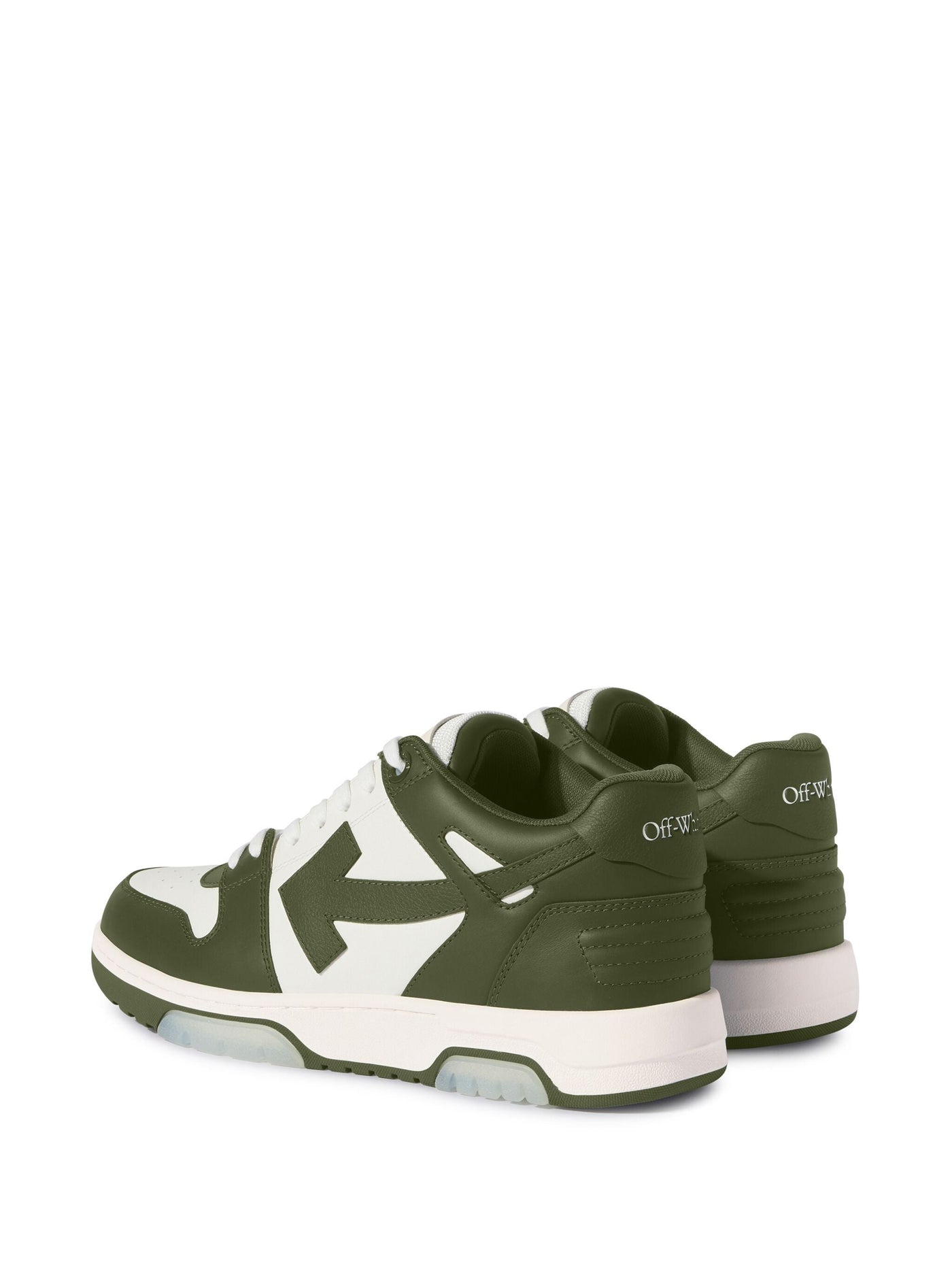 Off-White – Out of Office – Niedrige Sneaker in Dunkelgrün/Weiß
