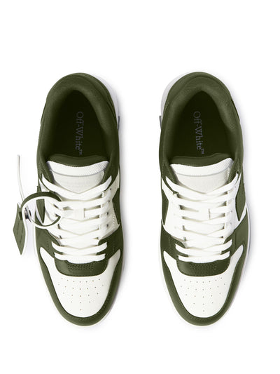 Off-White – Out of Office – Niedrige Sneaker in Dunkelgrün/Weiß