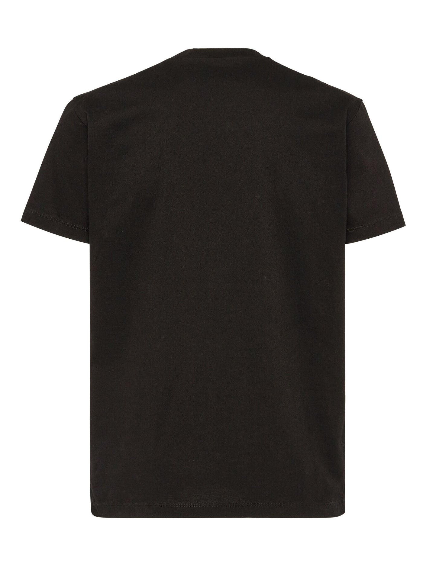 Dsquared2 – Gelbes T-Shirt mit geteiltem Logo in Schwarz